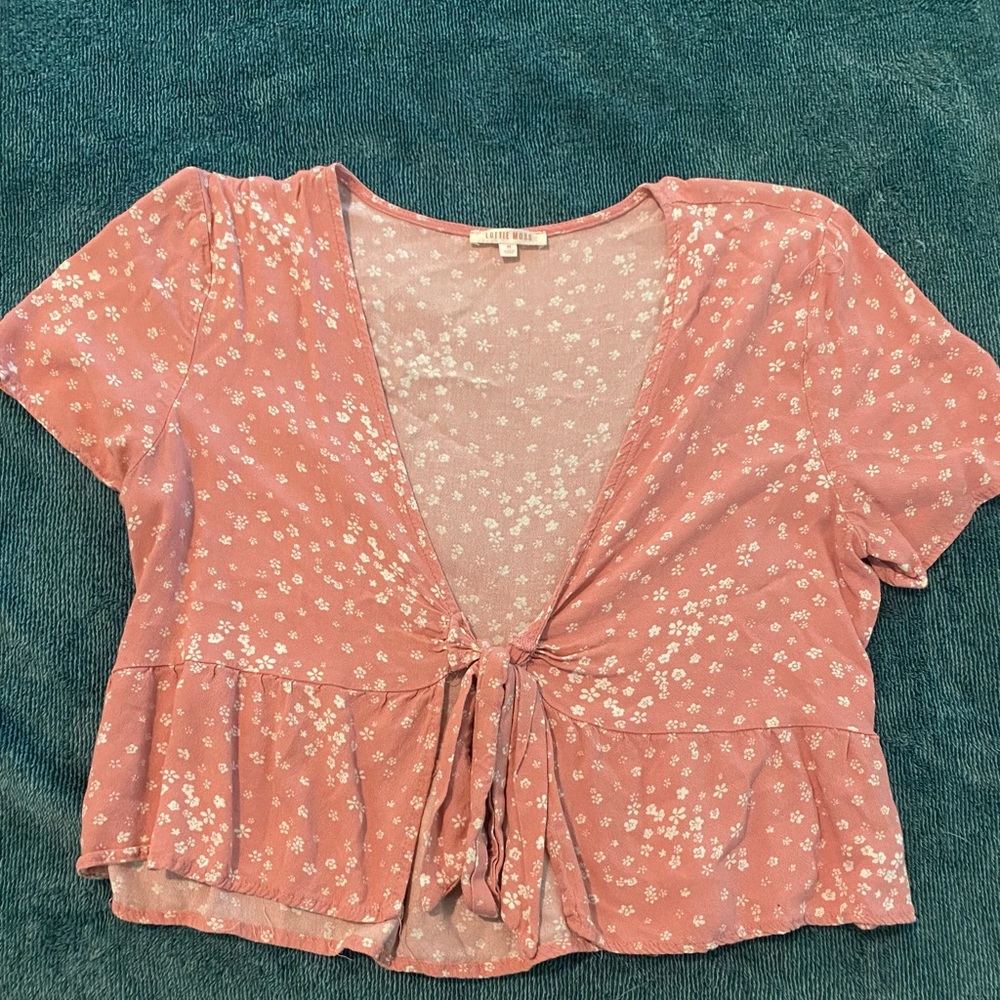 Lottie Moss floral print tie top